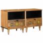 Preview: ARDEBO.de - Nachttisch 2 stk. Natur 40 x 33 x 46 cm Massivholz Mango