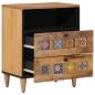 Preview: Nachttisch Natur 50 x 33 x 62 cm Massivholz Mango