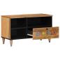Preview: TV-Schränk mit Regal Natur 80 x 33 x 46 cm Massivholz Mango