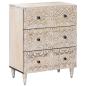 Preview: ARDEBO.de - Aufbewahrungs-Sideboard Weiß 60 x 33,5 x 75 cm Massivholz Mango