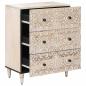 Preview: Aufbewahrungs-Sideboard Weiß 60 x 33,5 x 75 cm Massivholz Mango