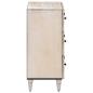 Preview: Aufbewahrungs-Sideboard Weiß 60 x 33,5 x 75 cm Massivholz Mango
