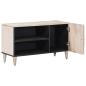 Preview: TV-Schränk mit Regal Weiß 80 x 31,5 x 46 cm Massivholz Mango