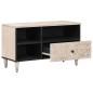 Preview: TV-Schränk Weiß 80 x 33,5 x 46 cm Massivholz Mango