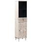 Preview: ARDEBO.de - Badezimmerschrank Weiß 38 x 33,5 x 160 cm Massivholz Mango