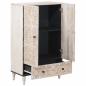 Preview: Hochschrank mit Regal Wei? 60 x 33,5 x 100 cm Massivholz Mango