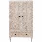 Preview: Hochschrank mit Regal Wei? 60 x 33,5 x 100 cm Massivholz Mango