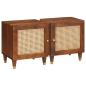Preview: ARDEBO.de - Nachttisch 2 Stk. Braun 40 x 33,5 x 46 cm Massivholz Akazie