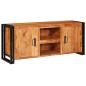 Preview: ARDEBO.de - TV-Schränk mit Regal Braun 120 x 33 x 50 cm Massivholz Akazie