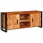 Preview: TV-Schränk mit Regal Braun 120 x 33 x 50 cm Massivholz Akazie