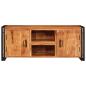 Preview: TV-Schränk mit Regal Braun 120 x 33 x 50 cm Massivholz Akazie