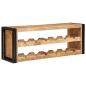 Preview: Weinregal Braun 120 x 45 x 33 cm Massives grobes Mangoholz