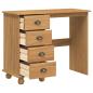 Preview: Schreibtisch ASKIM Braun 95 x 40 x 75 cm Massives Kiefernholz