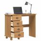Preview: Schreibtisch ASKIM Braun 95 x 40 x 75 cm Massives Kiefernholz