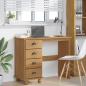 Preview: Schreibtisch ASKIM Braun 95 x 40 x 75 cm Massives Kiefernholz
