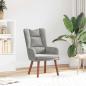 Preview: ARDEBO.de - Sessel Hellgrau 63 x 67 x 94 cm Samt