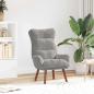 Preview: ARDEBO.de - Sessel Hellgrau 69 x 74 x 93 cm Samt