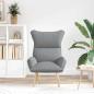Preview: Sessel Hellgrau 69 x 74 x 93 cm Stoff und Sperrholz