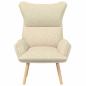 Preview: Sessel Creme 69 x 74 x 93 cm Stoff und Sperrholz