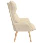 Preview: Sessel Creme 69 x 74 x 93 cm Stoff und Sperrholz