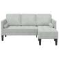 Preview: Sofa Set mit Kissen Hellgrau Polyester