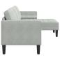 Preview: Sofa Set mit Kissen Hellgrau Polyester