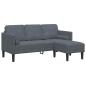 Preview: Sofa Set mit Kissen Dunkelgrau Polyester