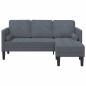 Preview: Sofa Set mit Kissen Dunkelgrau Polyester