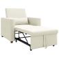Preview: Ausziehbare Schlafcouch Einzel mit R?dern Creme Samt