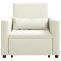 Preview: Ausziehbare Schlafcouch Einzel mit R?dern Creme Samt
