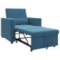 Preview: Ausziehbare Schlafcouch Einzel mit Rädern Blau Samt