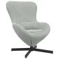 Preview: Eiersessel Hellgrau 63 x 73 x 90 cm Samt