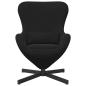 Preview: Eiersessel Schwarz 63 x 73 x 90 cm Samt