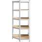 Preview: Eckregal mit Regal Silber 90 x 90 x 198 cm Holzwerkstoff
