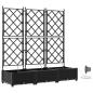 Preview: Garten-Pflanzgefäß 3 Stk. Schwarz 120 x 40 x 126 cm PP