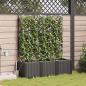 Preview: ARDEBO.de - Garten-Pflanzgefäß 3 Stk. Schwarz 120 x 40 x 142 cm PP