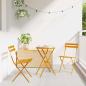 Preview: ARDEBO.de - Klapp Bistro Set 3 stk. Senf Stahl