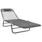 Preview: Klappbare Sonnenliege Grau 182 x 55 x 85,5 cm Textilene