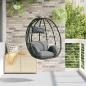 Preview: ARDEBO.de - Hängendes Ei-Stuhl Poly-Rattan 91,5 x 54,5 x 107 cm Anthrazit