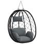 Preview: Hängendes Ei-Stuhl Poly-Rattan 91,5 x 54,5 x 107 cm Anthrazit