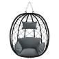 Preview: Hängendes Ei-Stuhl Poly-Rattan 91,5 x 54,5 x 107 cm Anthrazit