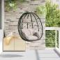 Preview: ARDEBO.de - Hängendes Ei-Stuhl Poly-Rattan 91,5 x 54,5 x 107 cm Taupe