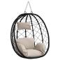 Preview: Hängendes Ei-Stuhl Poly-Rattan 91,5 x 54,5 x 107 cm Taupe