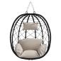 Preview: Hängendes Ei-Stuhl Poly-Rattan 91,5 x 54,5 x 107 cm Taupe
