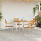 Preview: Esstisch 90x90x75 cm Massives Akazienholz und Edelstahl