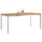 Preview: Esstisch 180x90x75 cm Massives Akazienholz und Edelstahl