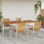 Preview: Esstisch 180x90x75 cm Massives Akazienholz und Edelstahl