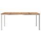 Preview: Esstisch 180x90x75 cm Massives Akazienholz und Edelstahl