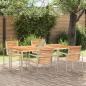 Preview: ARDEBO.de - Esstisch 180x90x75 cm Massives Teakholz und Edelstahl