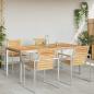 Preview: Esstisch 180x90x75 cm Massives Teakholz und Edelstahl